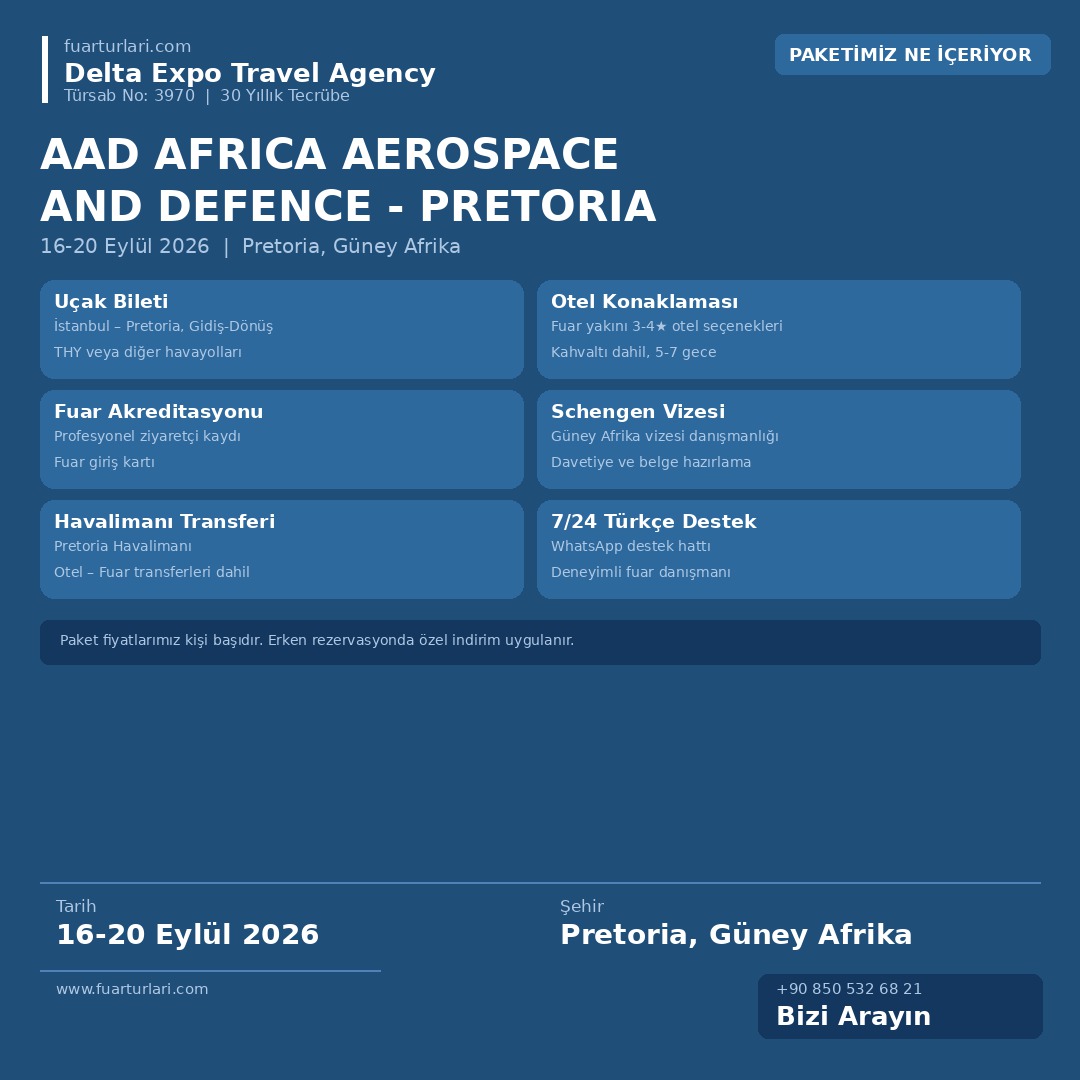 AAD Africa Aerospace and Defence 2026 - Pretoria - Fuar Salonu