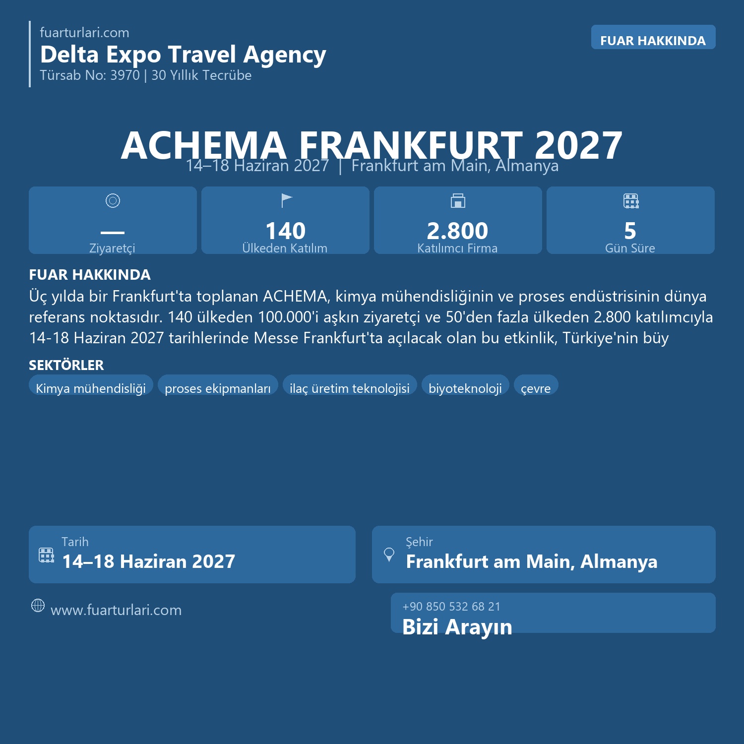 Achema Frankfurt 2027 - Fuar Salonu