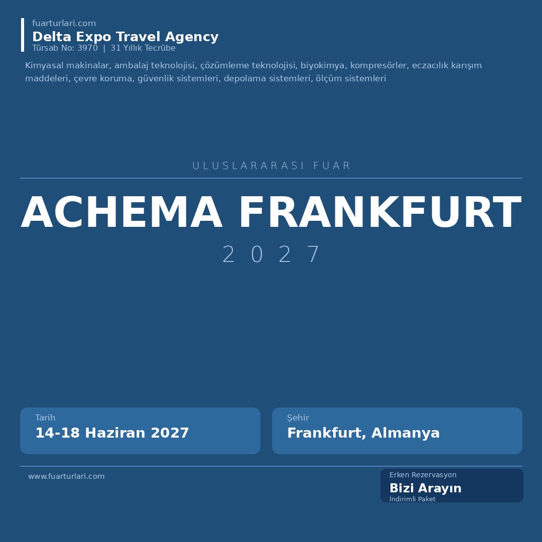 Achema Frankfurt 2027 - Fuar Salonu