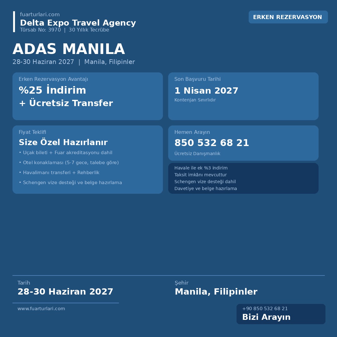 ADAS Manila 2027 - Fuar Salonu