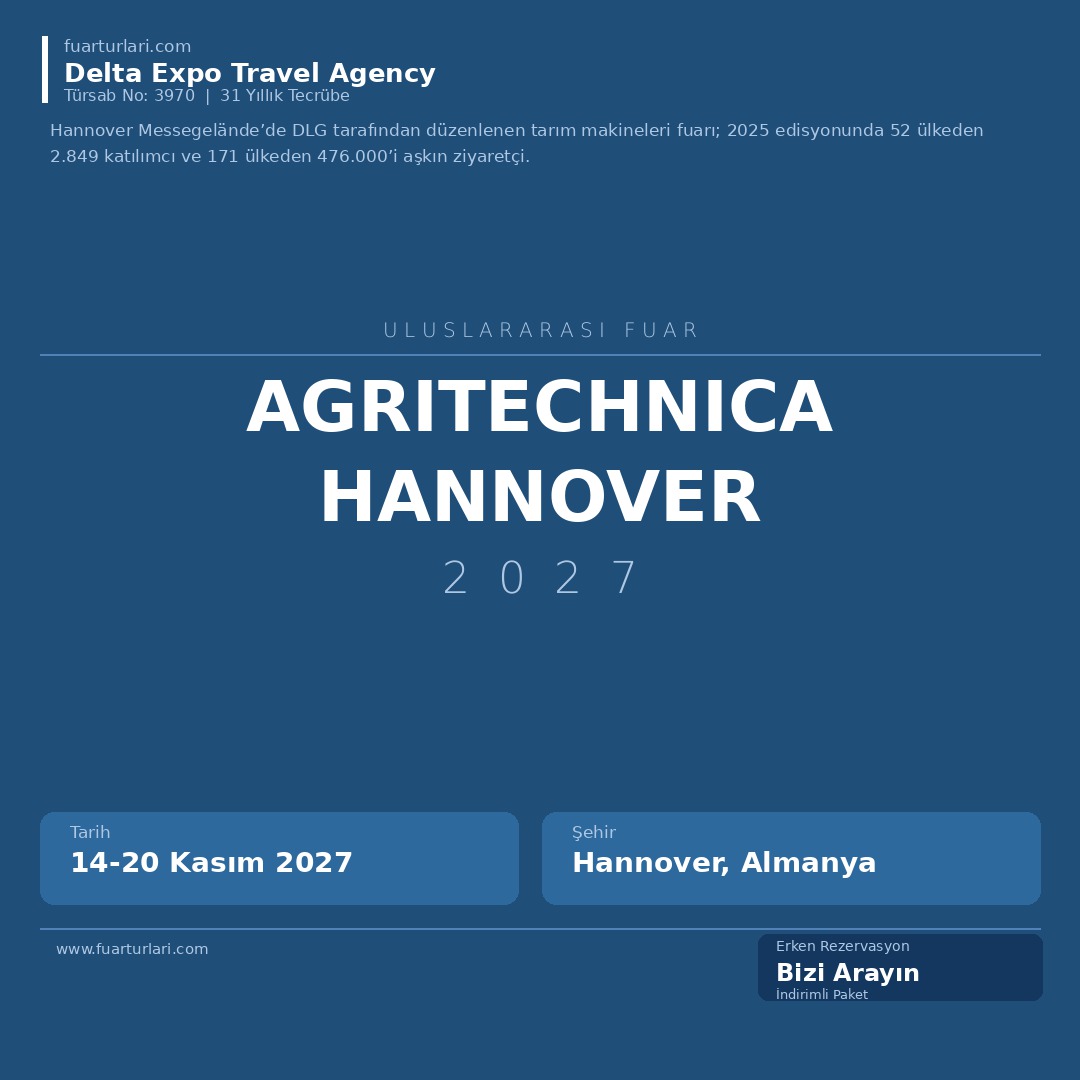 Agritechnica Hannover 2027 - Fuar Salonu