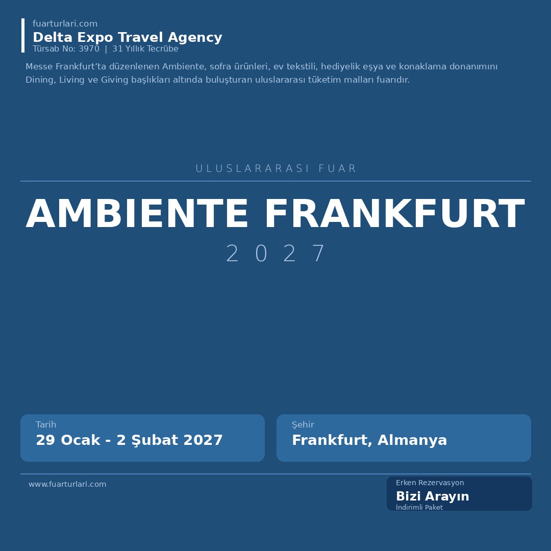 Ambiente Frankfurt 2027 - Fuar Salonu