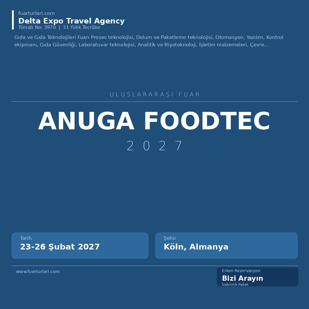 Anuga FoodTec 2027 - Fuar Salonu