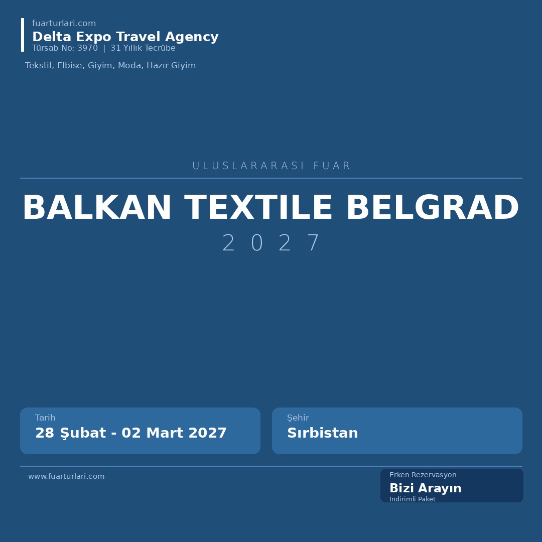 Balkan Textile Belgrad 2027 - Fuar Salonu