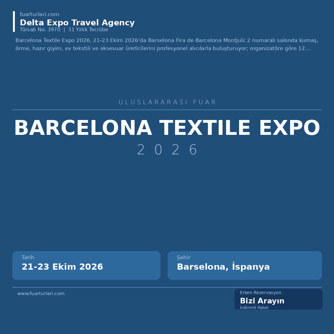 Barcelona Textile Expo 2026 - Fuar Salonu