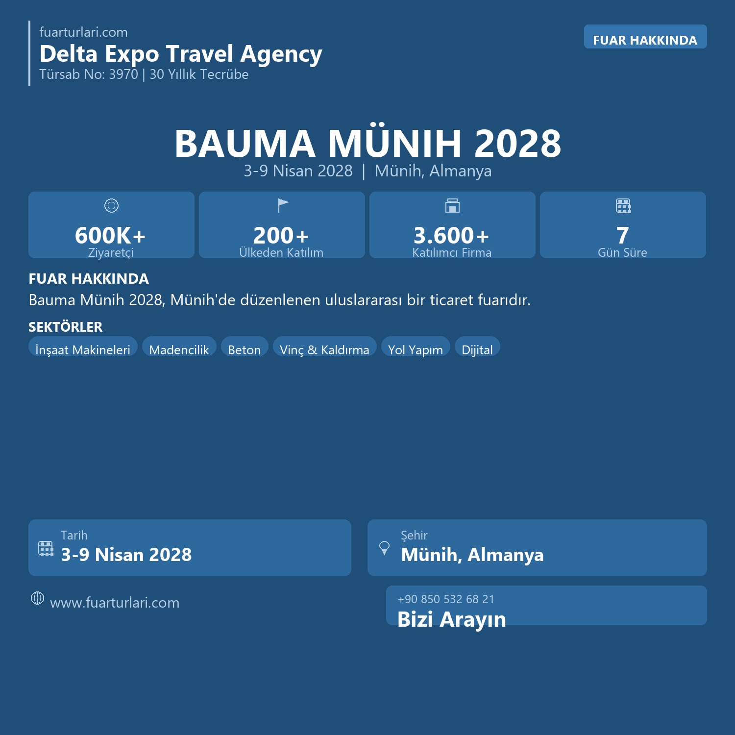 Bauma Münih 2028 - Fuar Salonu