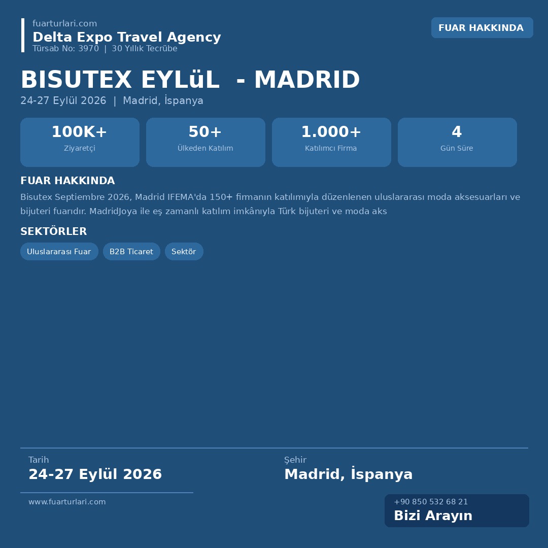 Bisutex Eylül 2026 - Madrid - Fuar Salonu