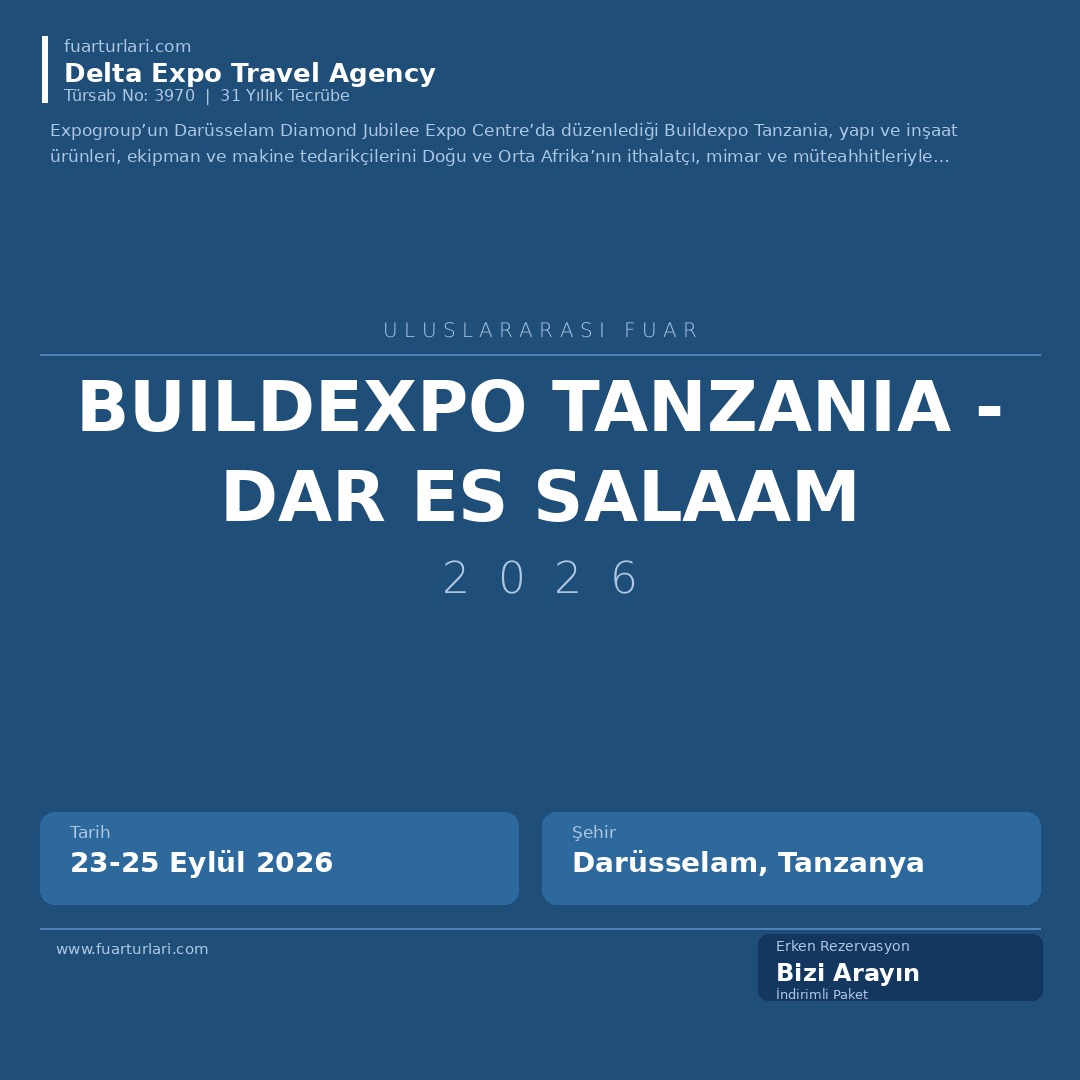 BuildExpo Tanzania 2026 - Dar es Salaam - Fuar Salonu