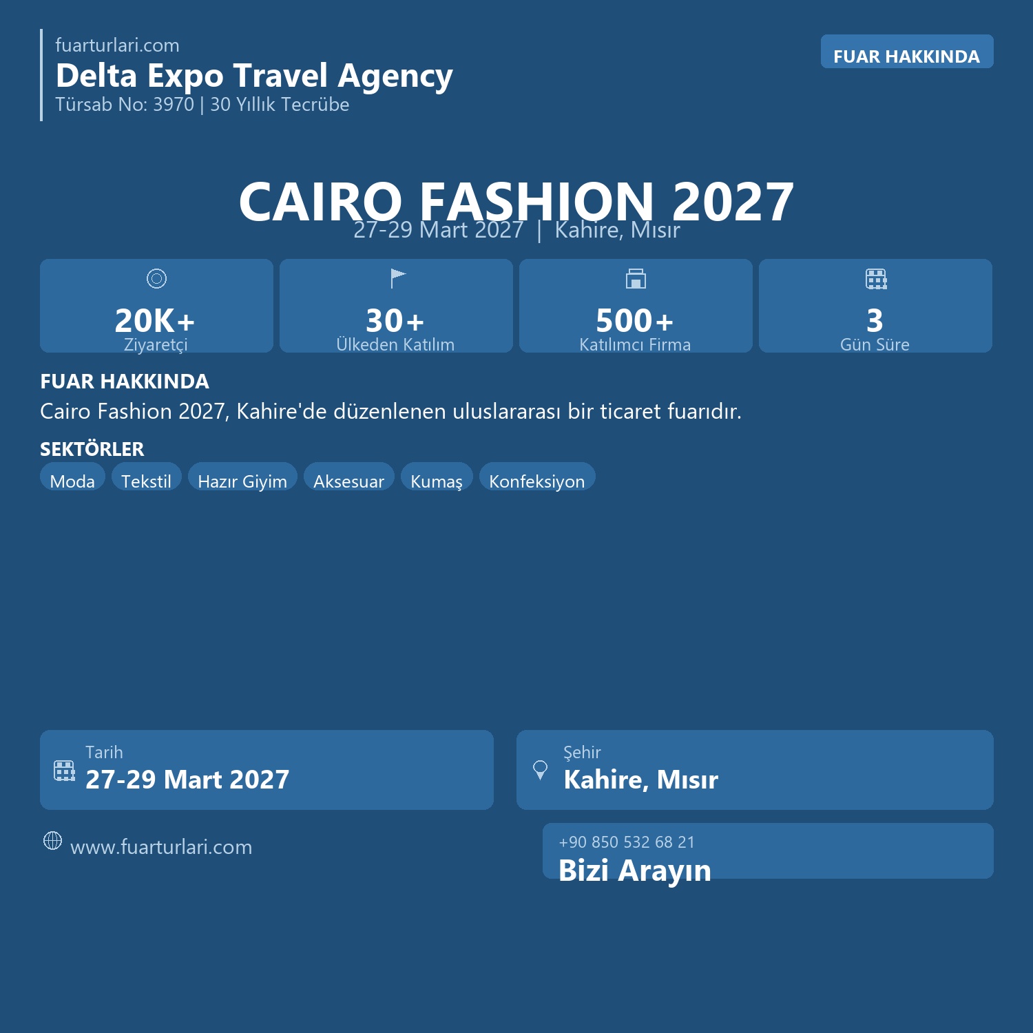 Cairo Fashion & Tex 2027 - Fuar Salonu