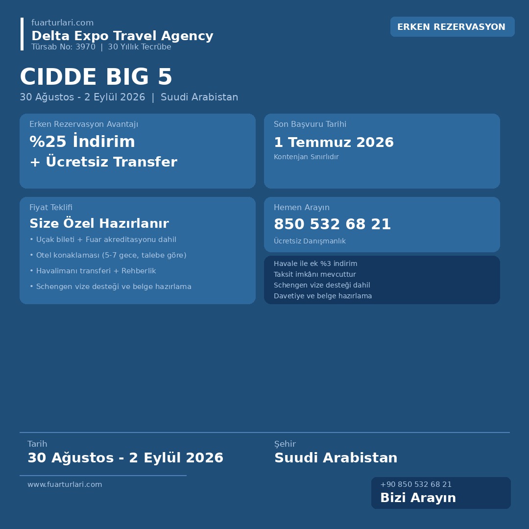Cidde Big 5 2026 - Fuar Salonu