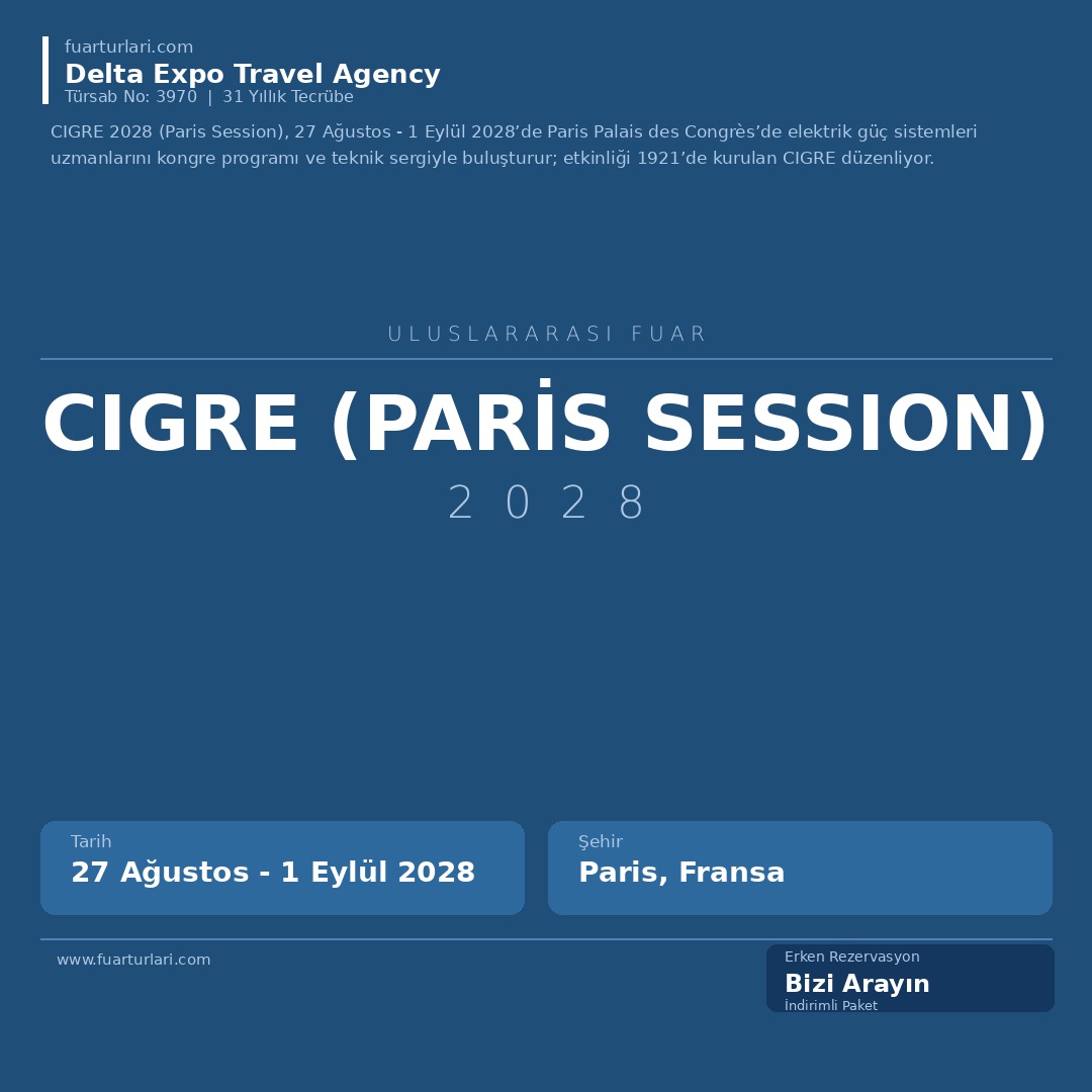 CIGRE 2028 (Paris Session) - Fuar Salonu
