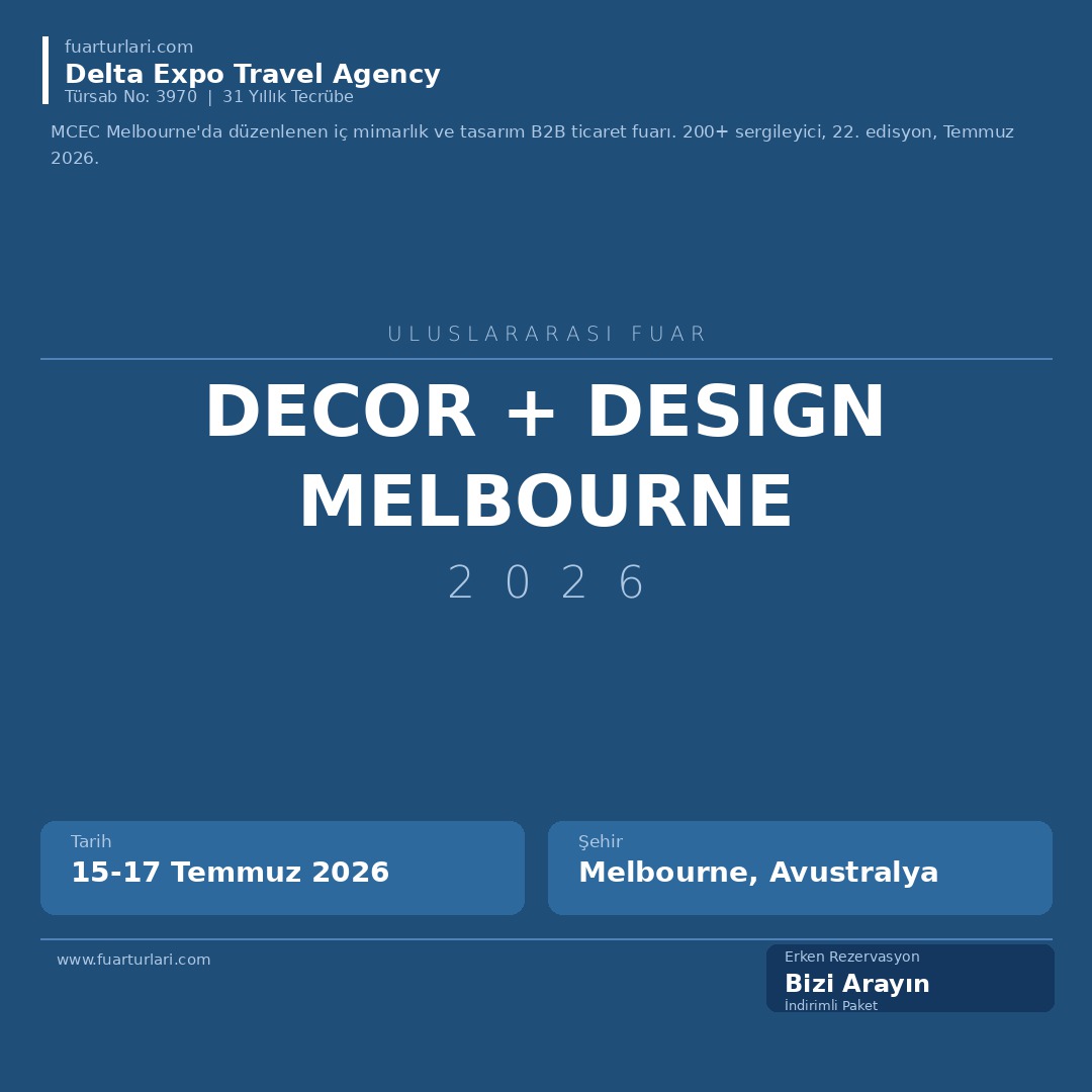Decor + Design Melbourne 2026 - Fuar Salonu