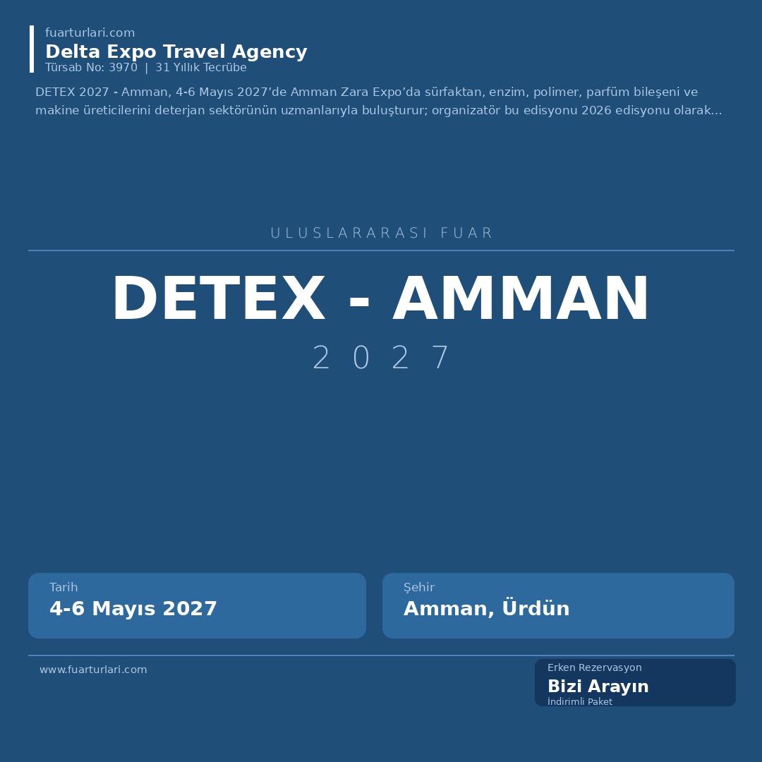 DETEX 2027 - Amman - Fuar Salonu