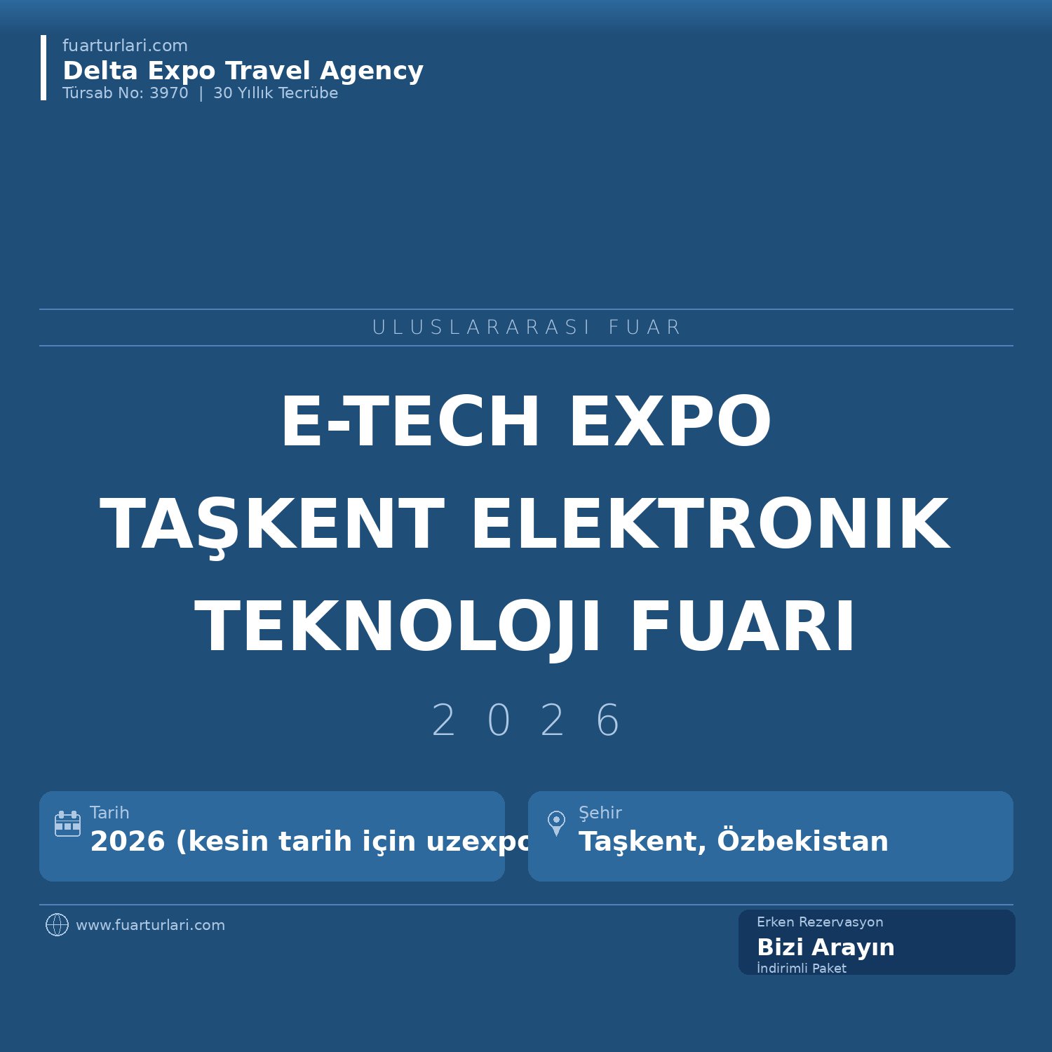 E-Tech Expo 2026 — Taşkent Elektronik ve Teknoloji Fuarı - Fuar Salonu