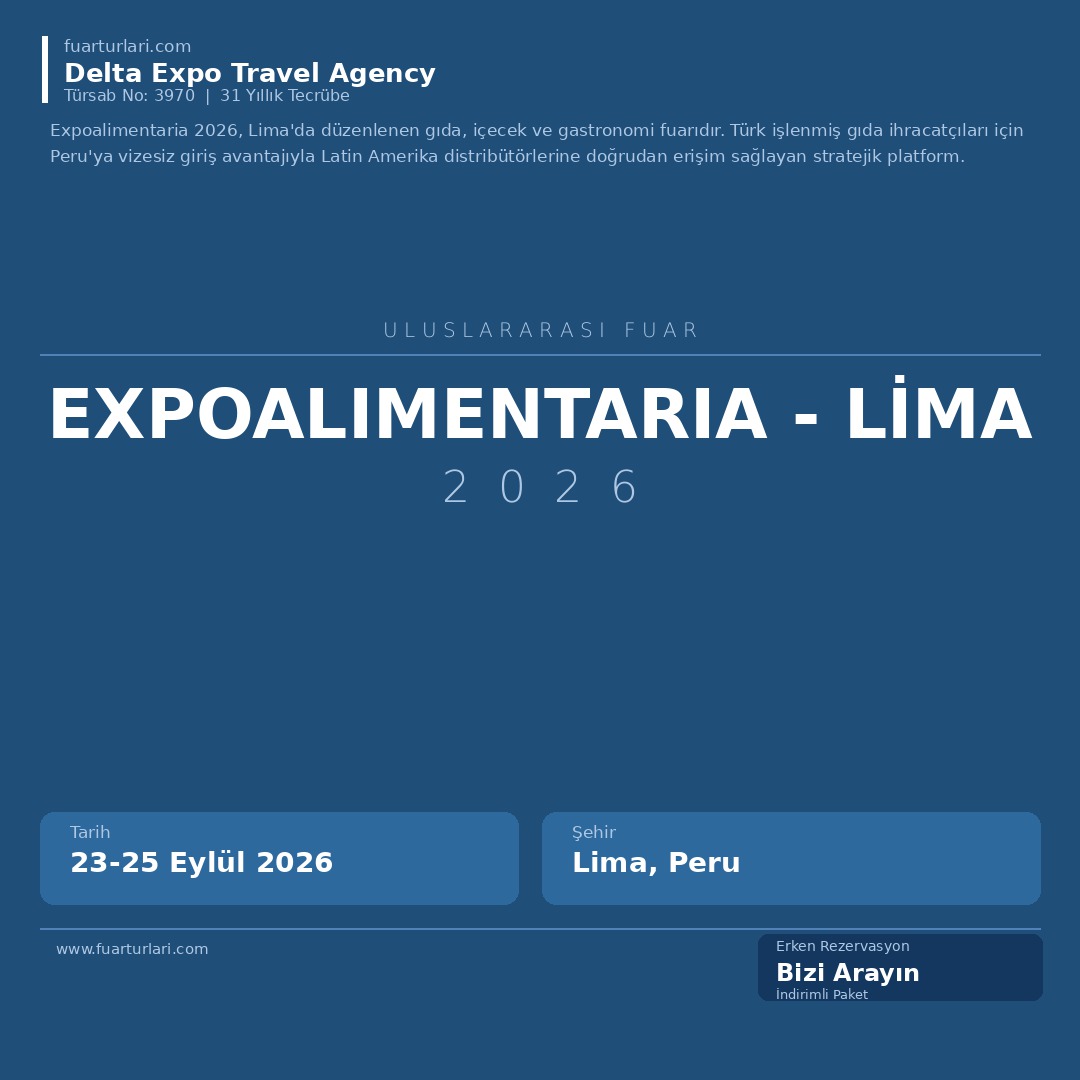 Expoalimentaria 2026 - Lima - Fuar Salonu