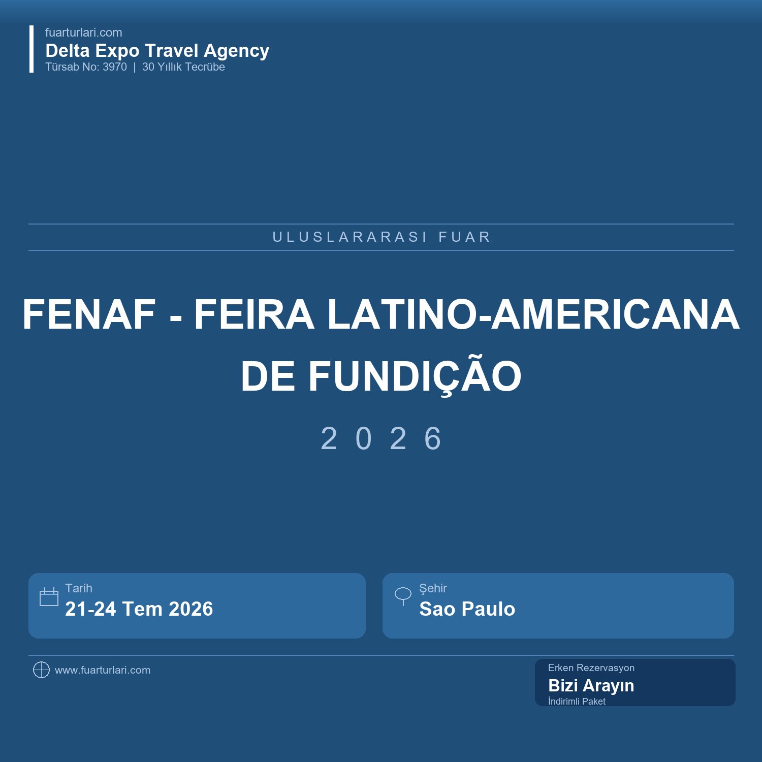 FENAF - Feira Latino-Americana de Fundição 2026 - Fuar Salonu