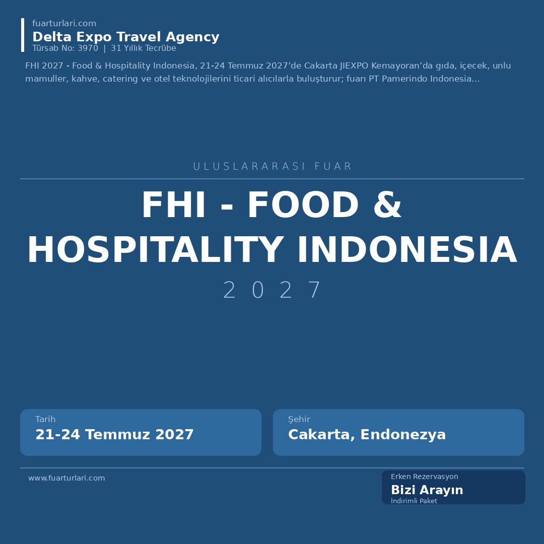 FHI 2027 - Food & Hospitality Indonesia - Fuar Salonu