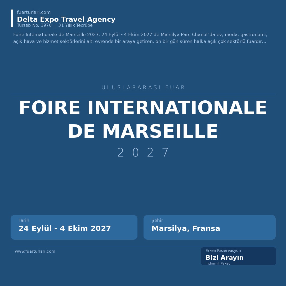 Foire Internationale de Marseille 2027 - Fuar Salonu