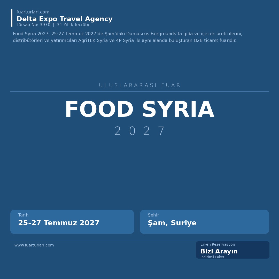 Food Syria 2027 - Fuar Salonu