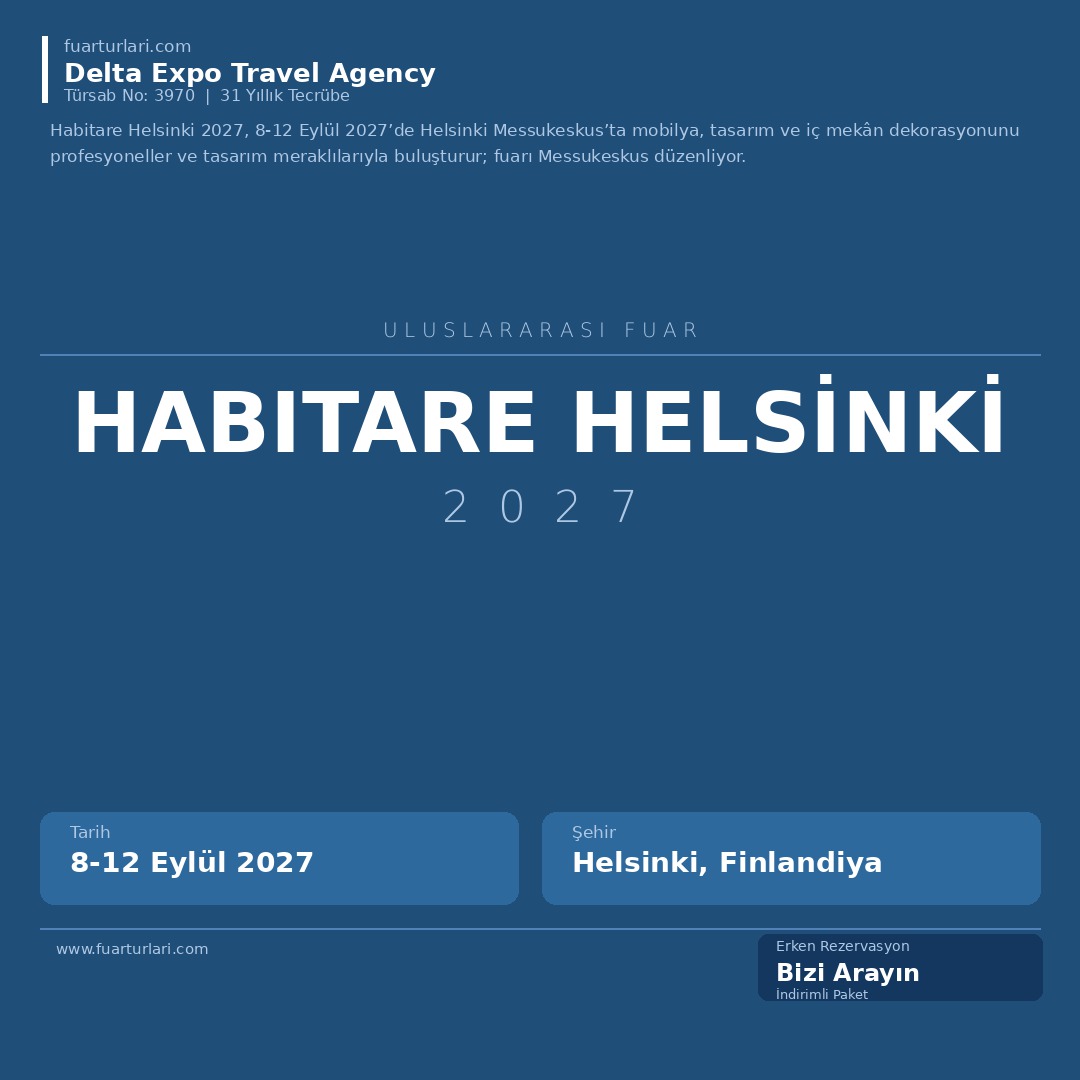Habitare Helsinki 2027 - Fuar Salonu