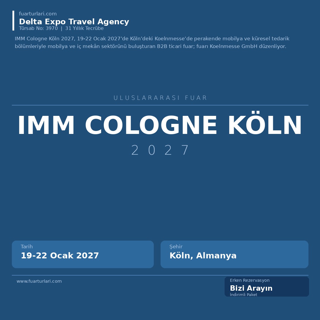 IMM Cologne Köln 2027 - Fuar Salonu