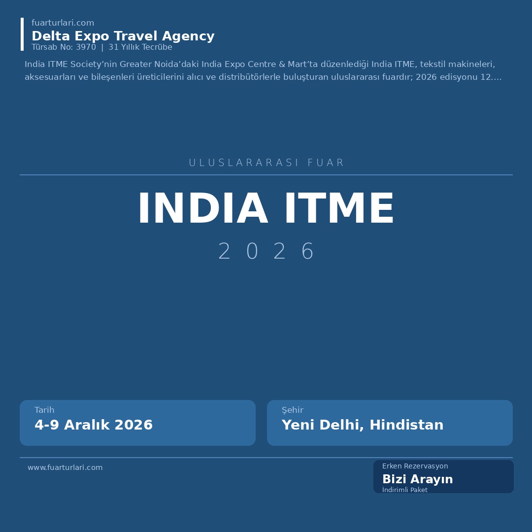 India ITME 2026 - Fuar Salonu