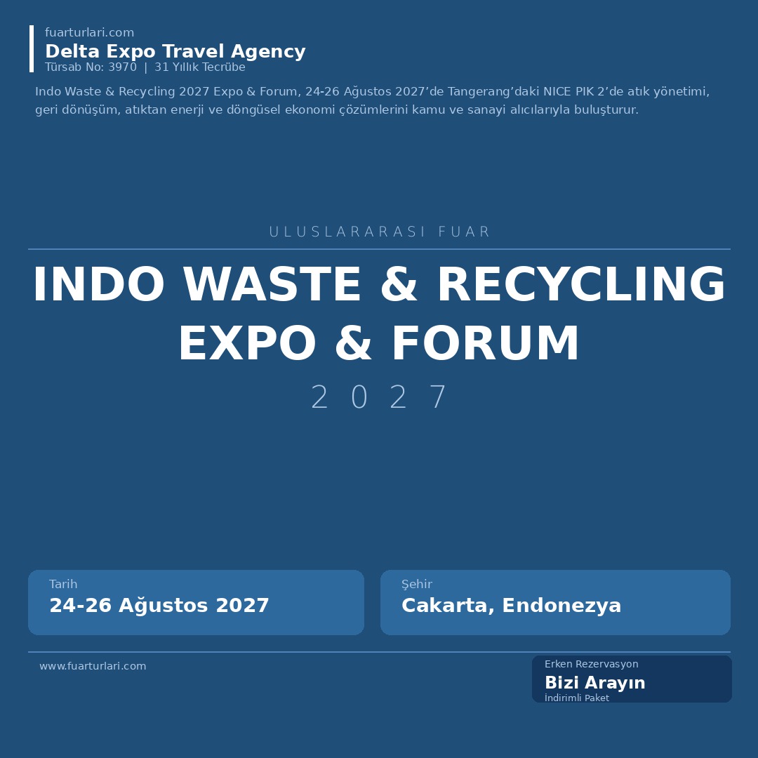Indo Waste & Recycling 2027 Expo & Forum - Fuar Salonu