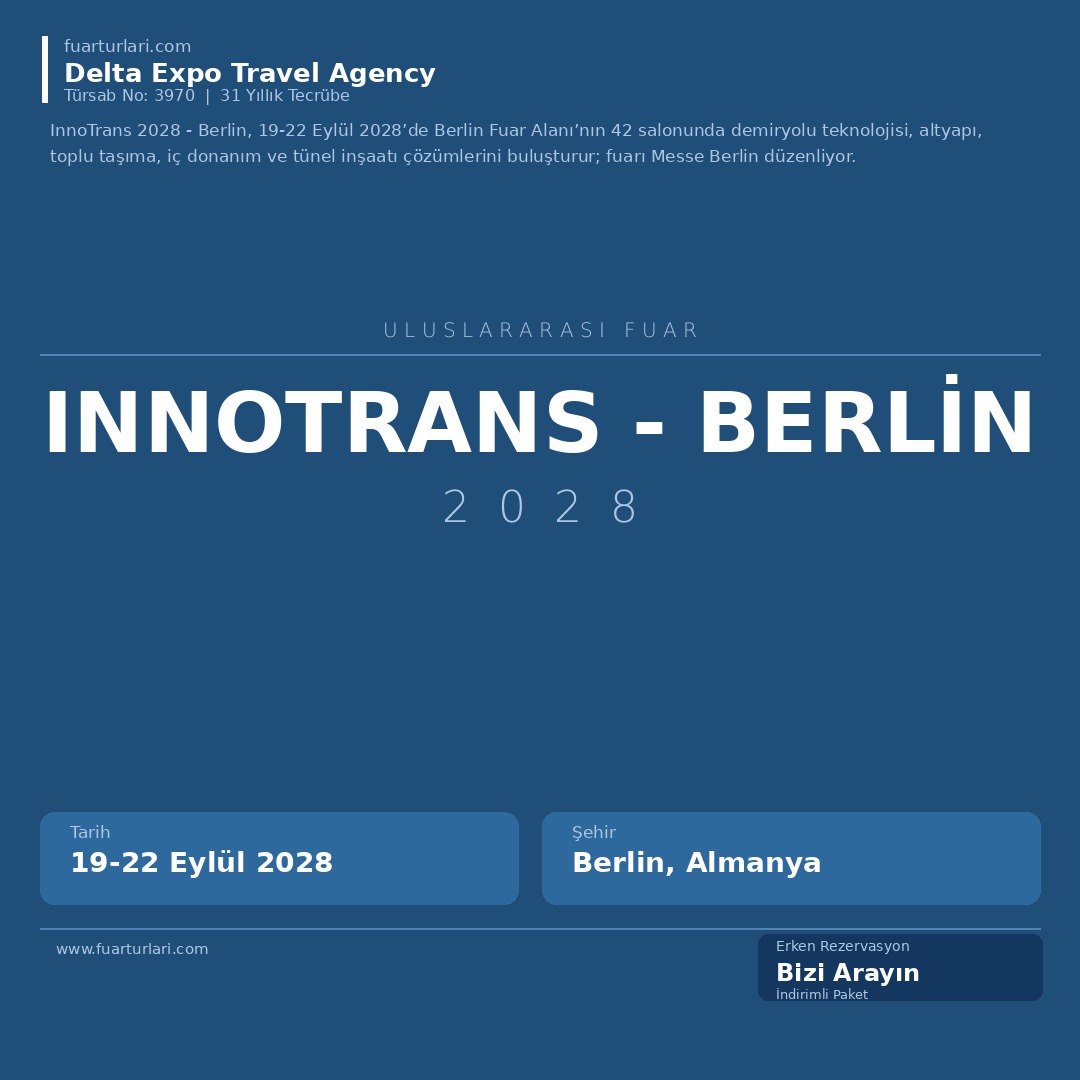InnoTrans 2028 - Berlin - Fuar Salonu