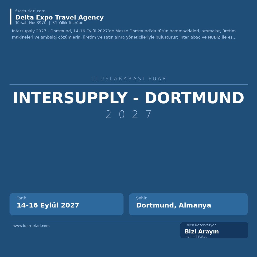 Intersupply 2027 - Dortmund - Fuar Salonu