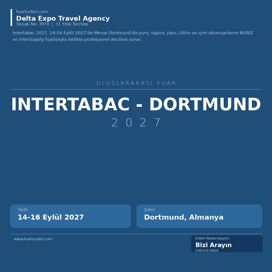 Intertabac 2027 - Dortmund - Fuar Salonu