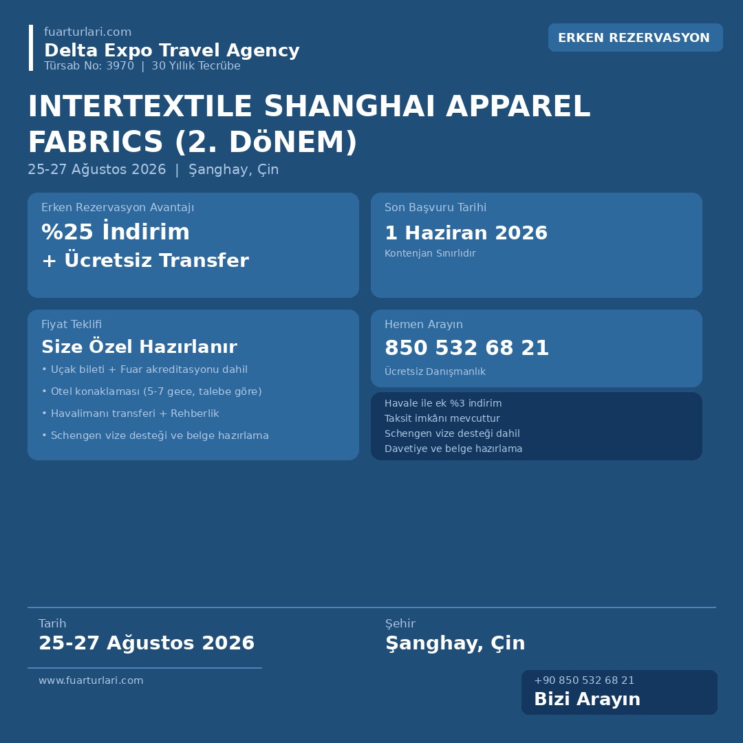 Intertextile Shanghai Apparel Fabrics 2026 (2. Dönem) - Fuar Salonu