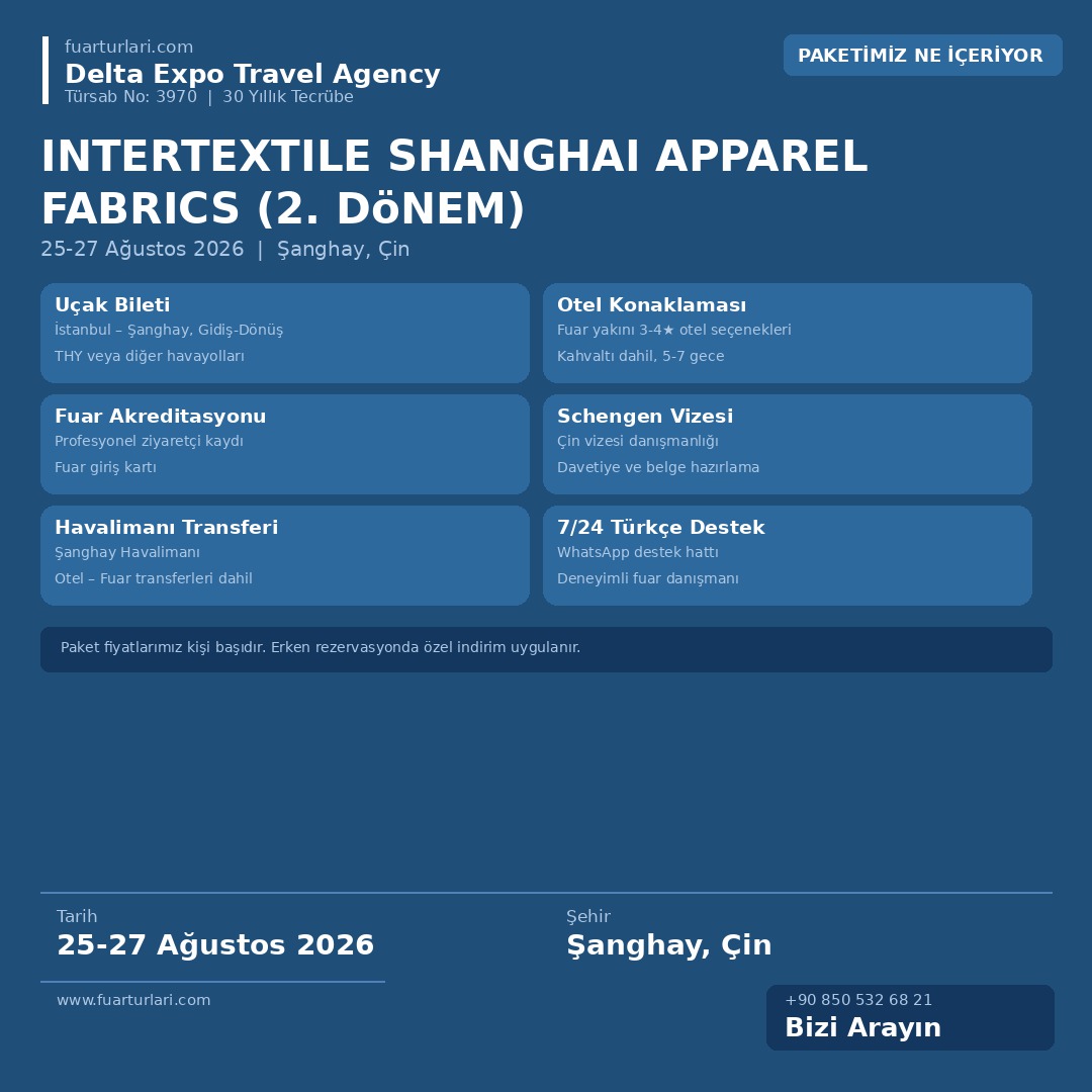 Intertextile Shanghai Apparel Fabrics 2026 (2. Dönem) - Fuar Salonu