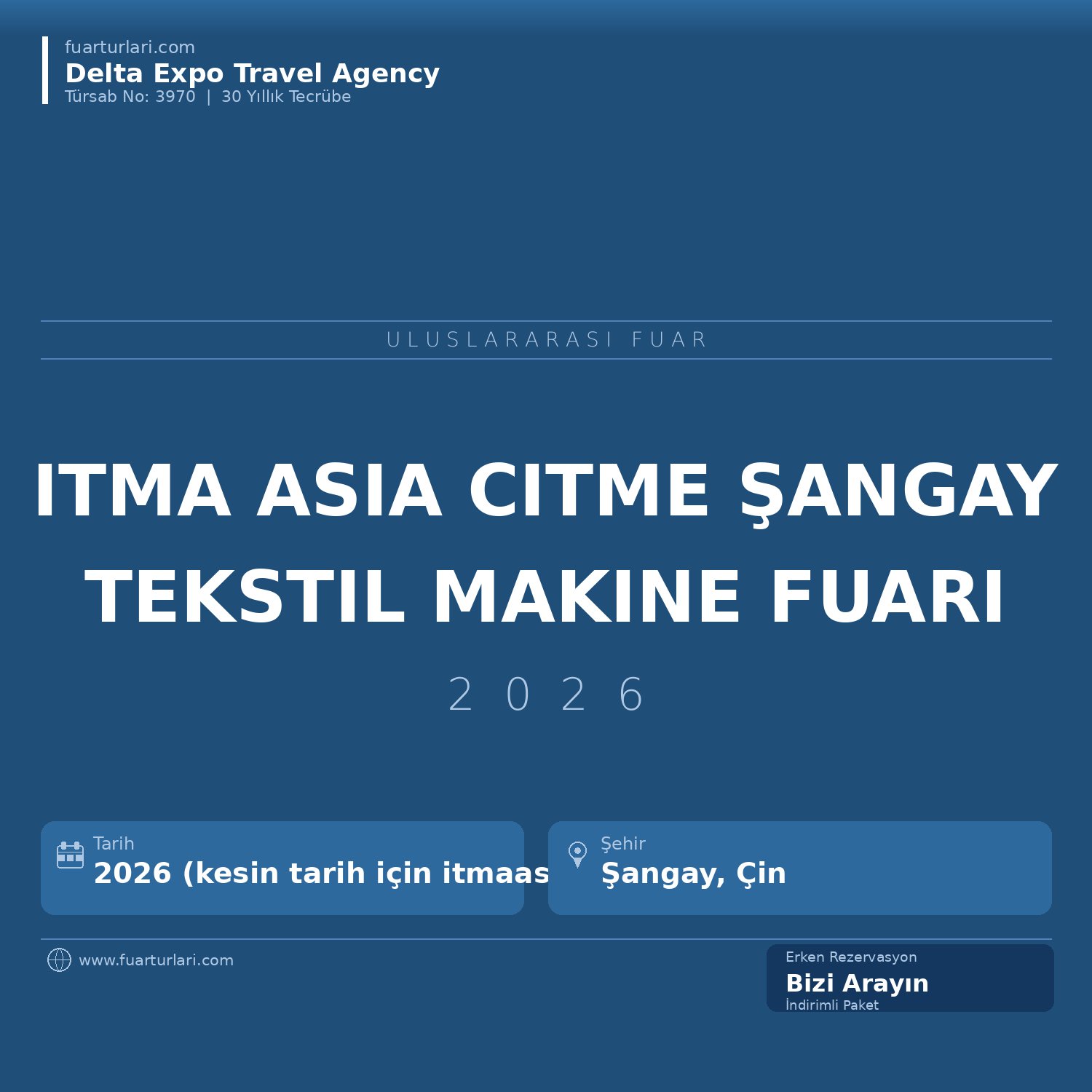 ITMA Asia + CITME 2026 — Şangay Uluslararası Tekstil Makineleri Fuarı - Fuar Salonu