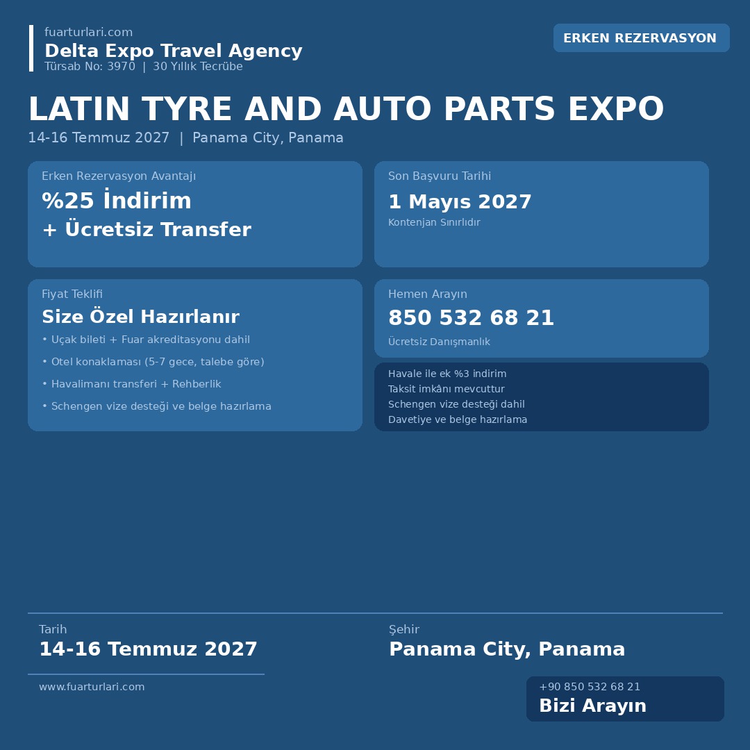 Latin Tyre and Auto Parts Expo 2027 - Fuar Salonu