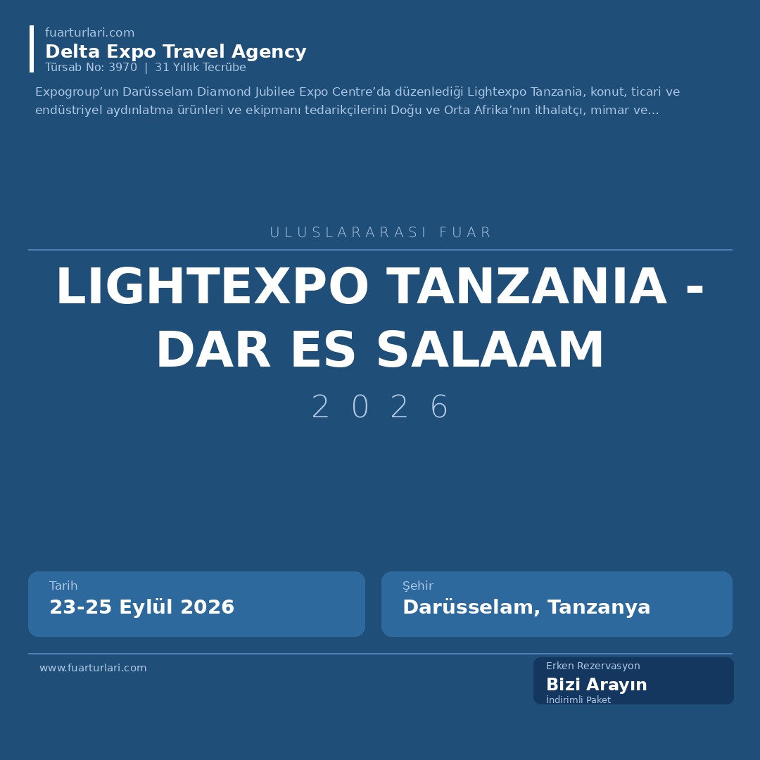 LightExpo Tanzania 2026 - Dar es Salaam - Fuar Salonu