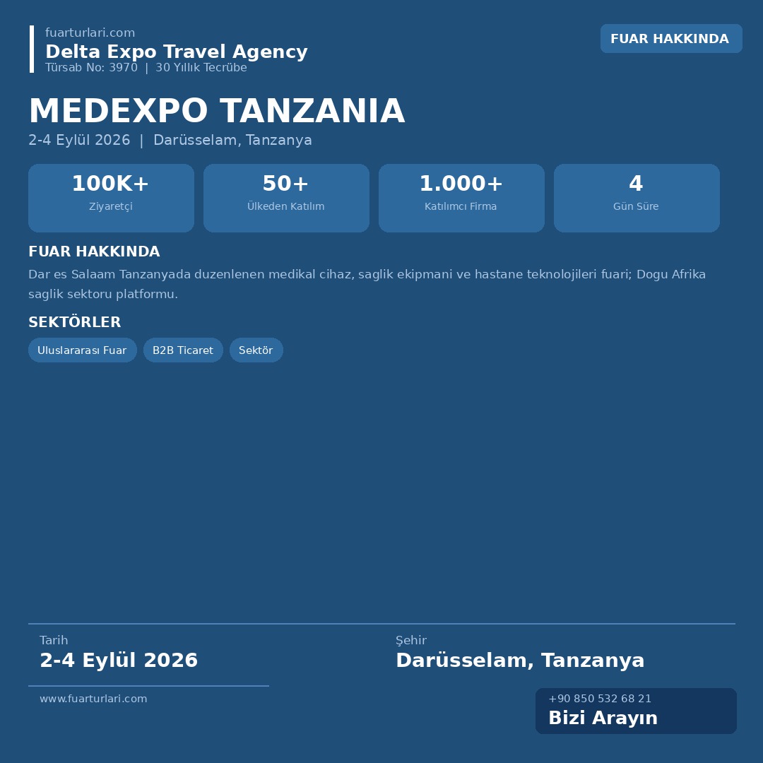 Medexpo Tanzania 2026 - Fuar Salonu