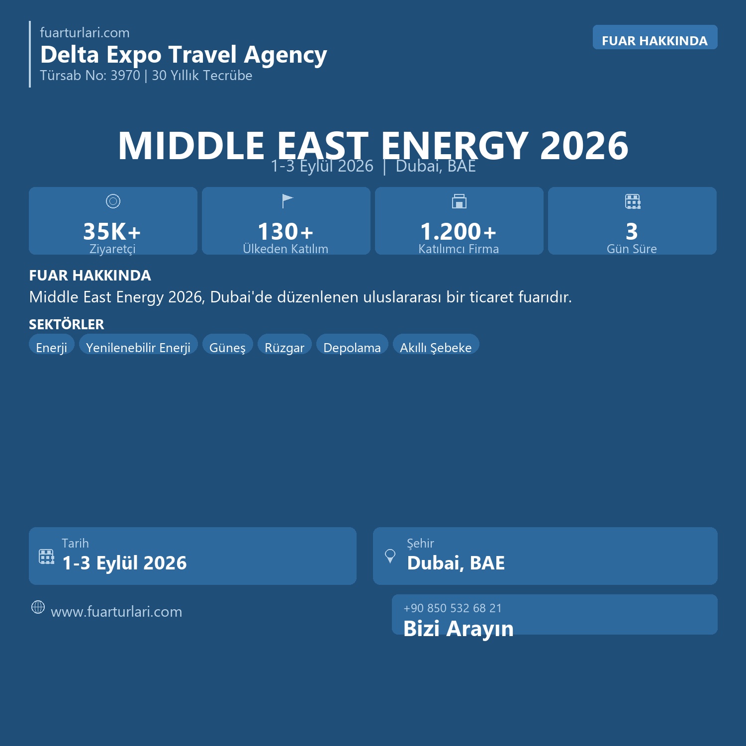 Middle East Energy 2026 Dubai - Fuar Salonu