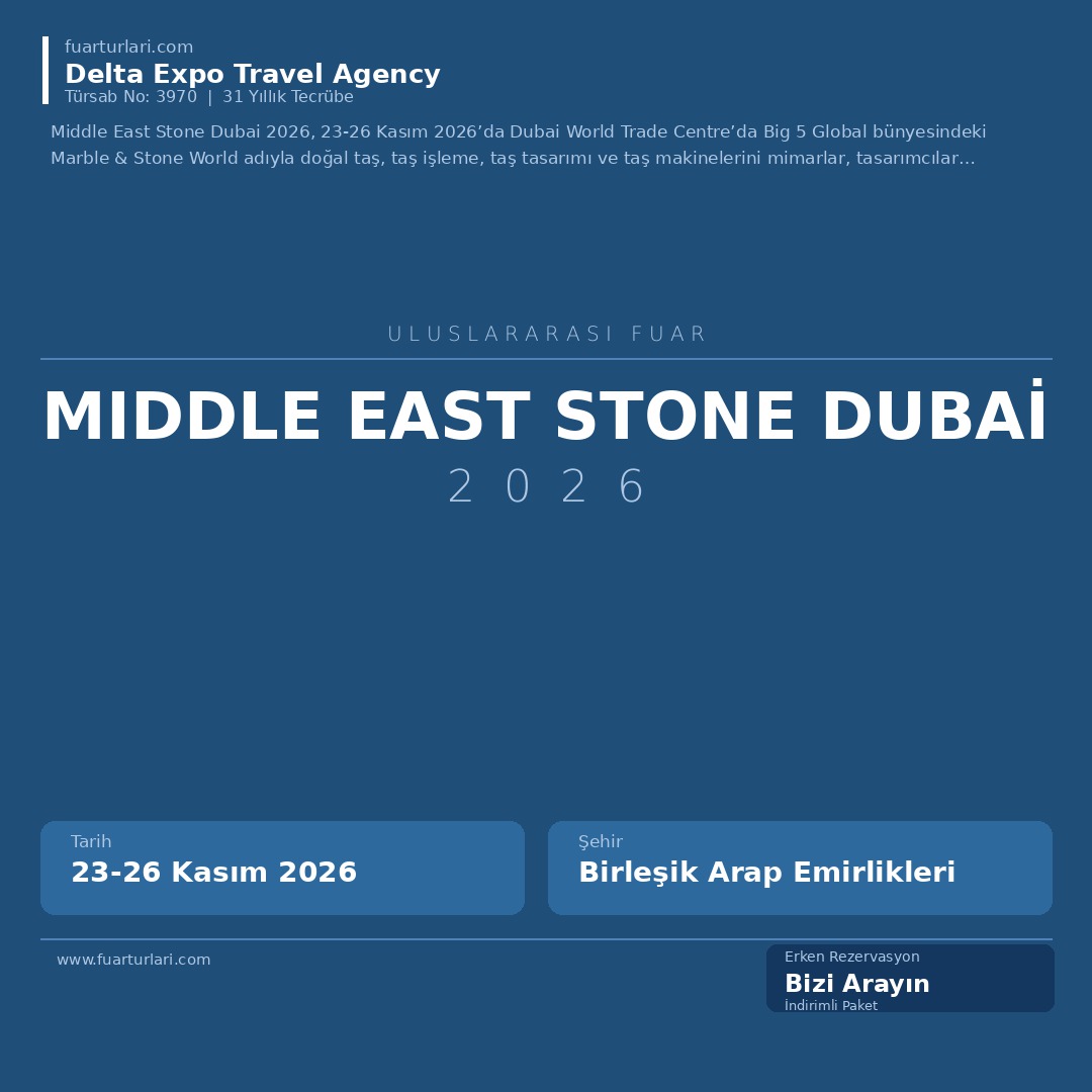Middle East Stone Dubai 2026 - Fuar Salonu