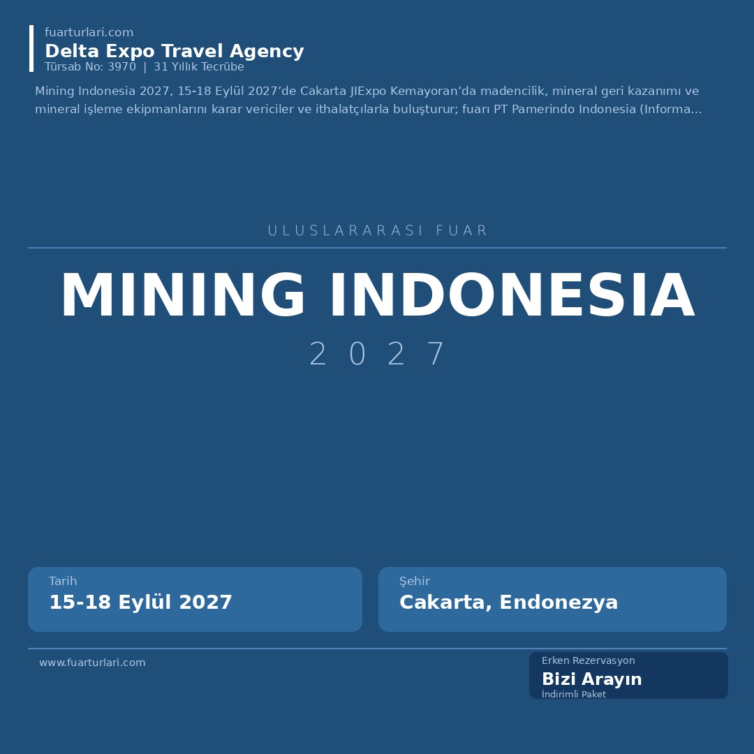 Mining Indonesia 2027 - Fuar Salonu
