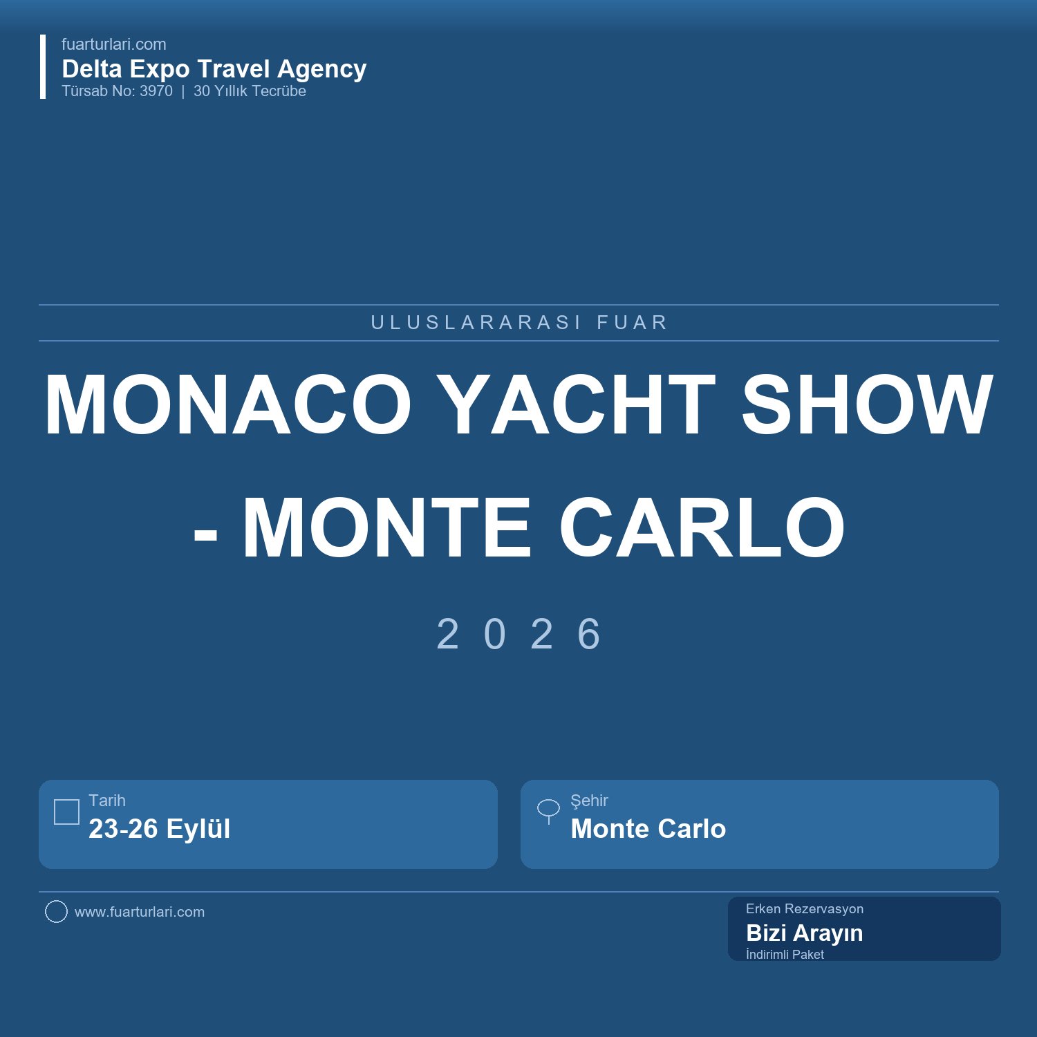 Monaco Yacht Show 2026 - Monte Carlo - Fuar Salonu