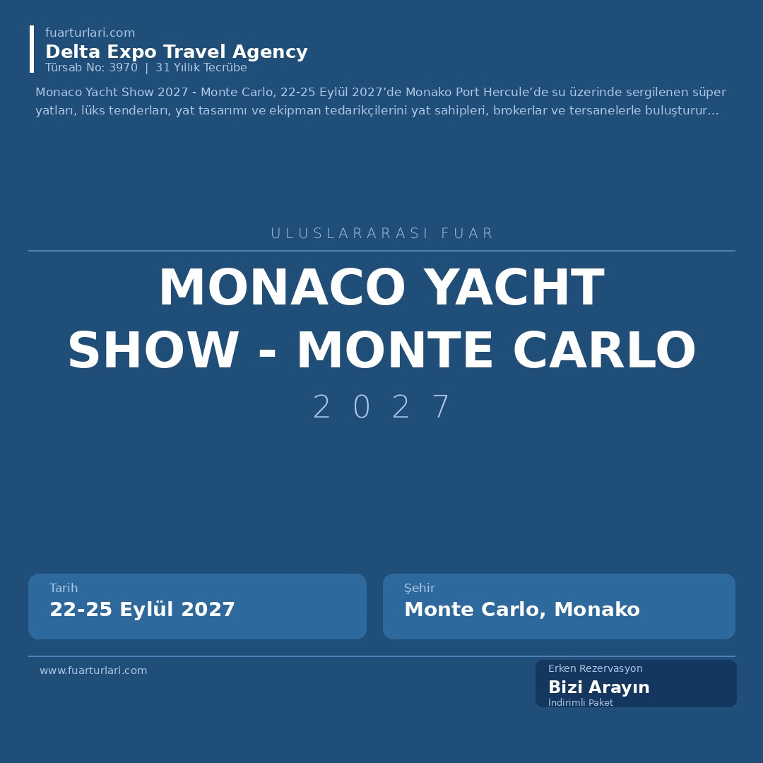 Monaco Yacht Show 2027 - Monte Carlo - Fuar Salonu