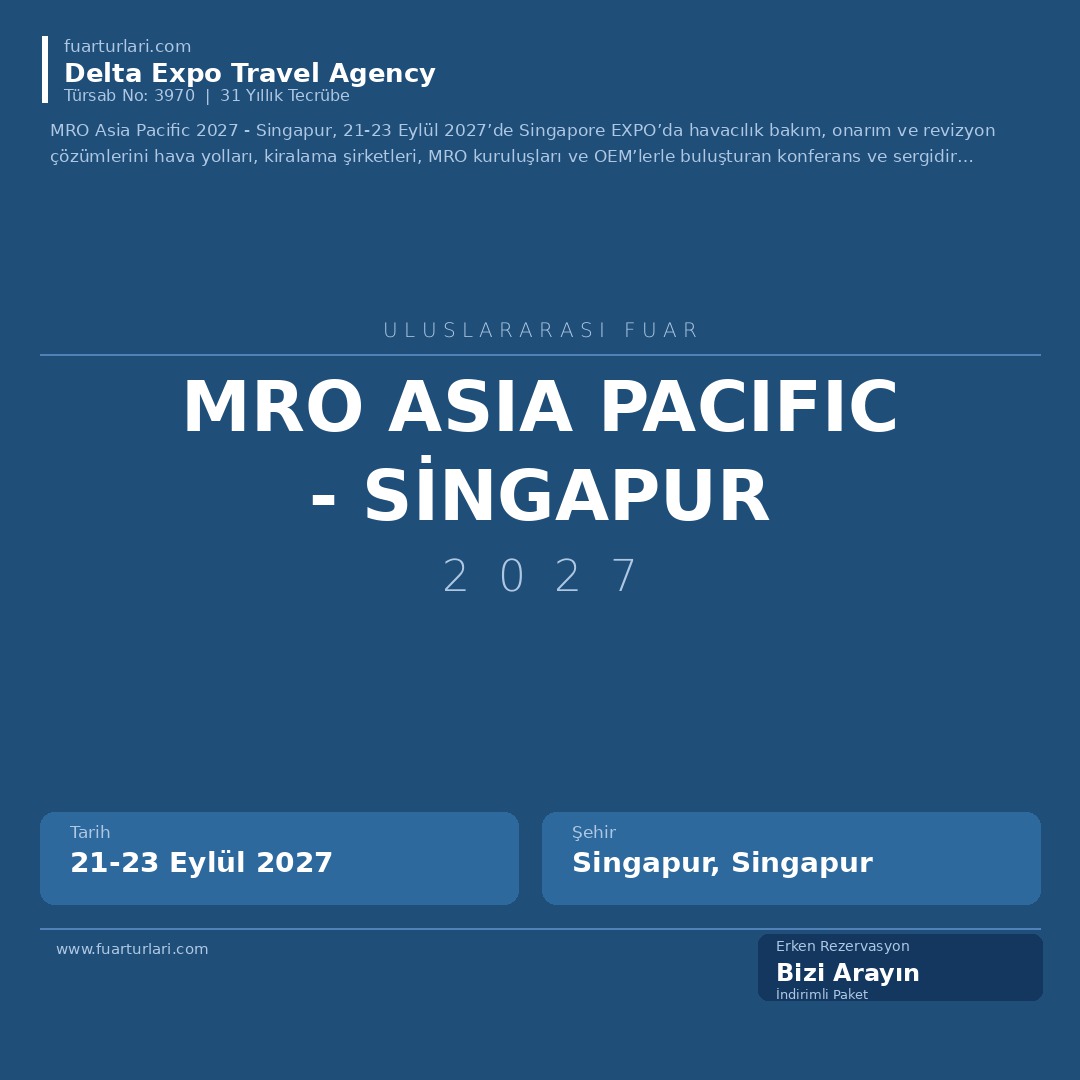 MRO Asia Pacific 2027 - Singapur - Fuar Salonu