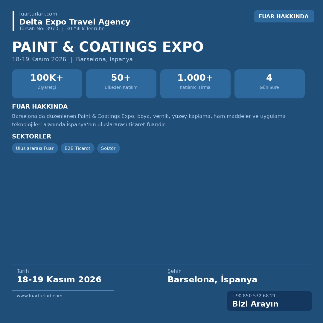 Paint & Coatings Expo 2026 - Fuar Salonu
