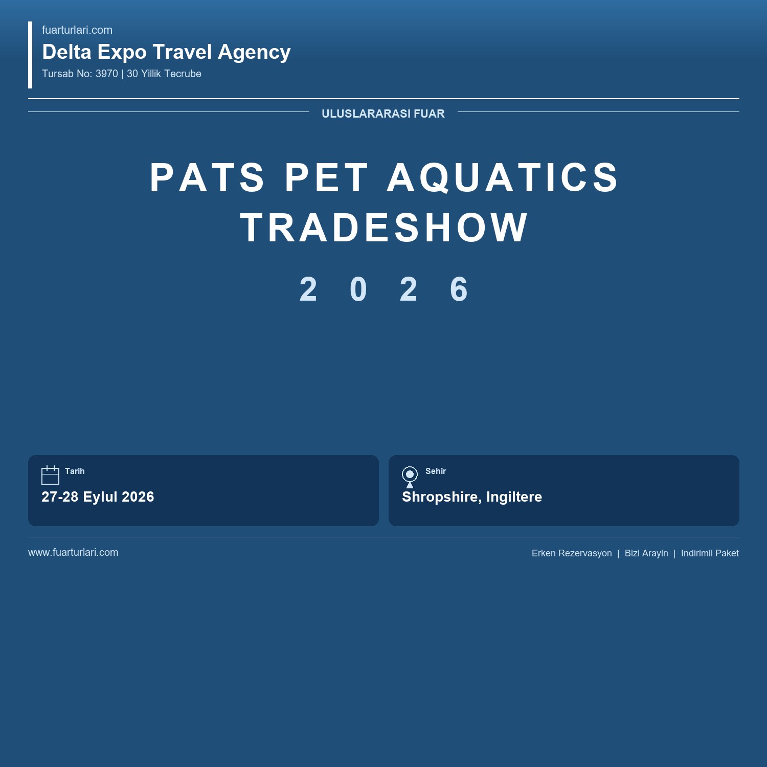 PATS Pet Aquatics Tradeshow 2026 - İngiltere - Fuar Salonu