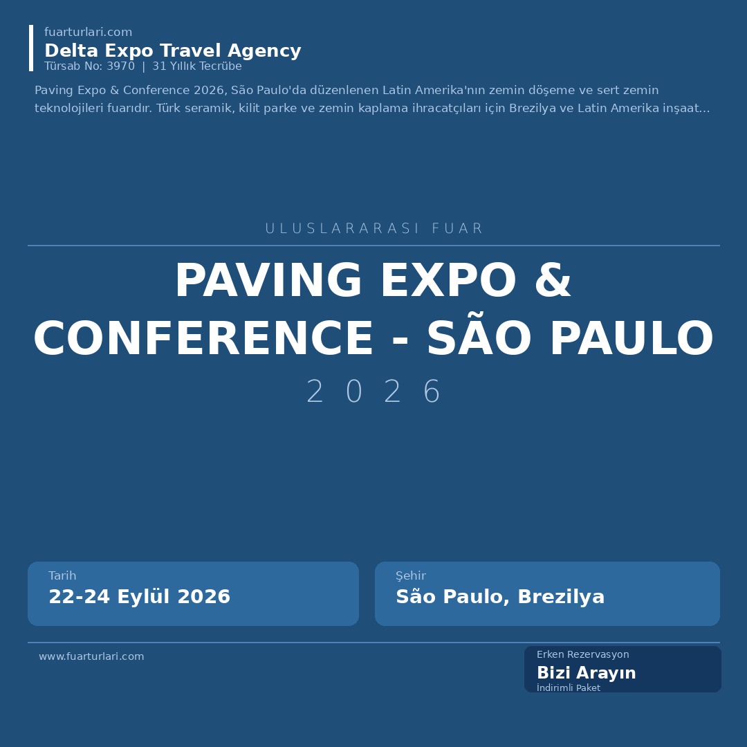 Paving Expo & Conference 2026 - São Paulo - Fuar Salonu