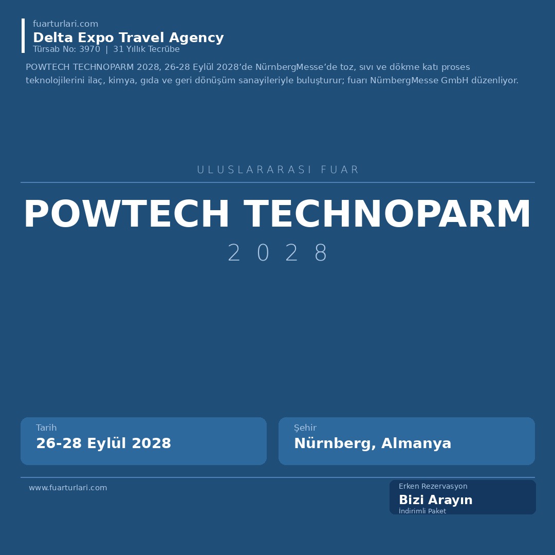 POWTECH TECHNOPARM 2028 - Fuar Salonu