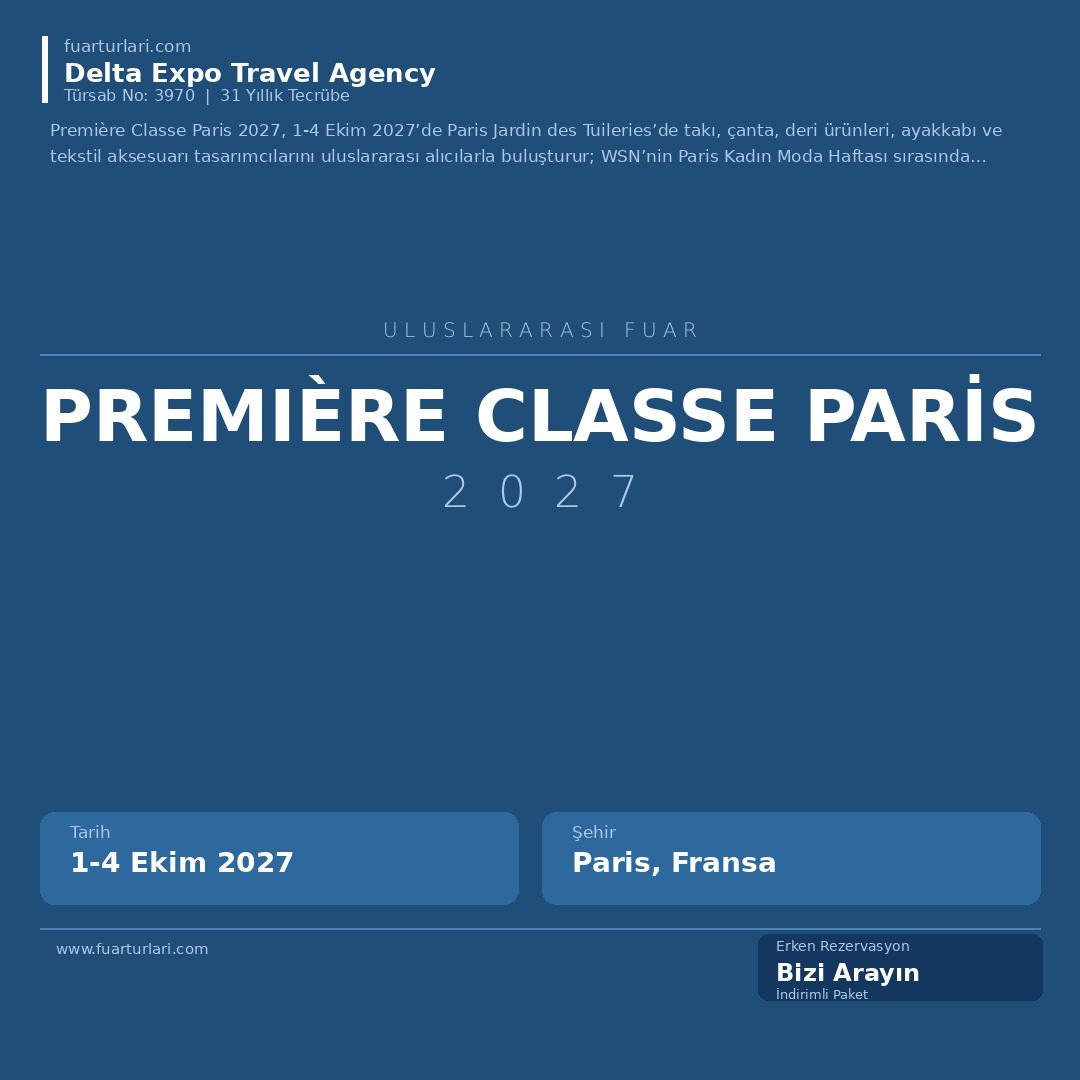 Première Classe Paris 2027 - Fuar Salonu