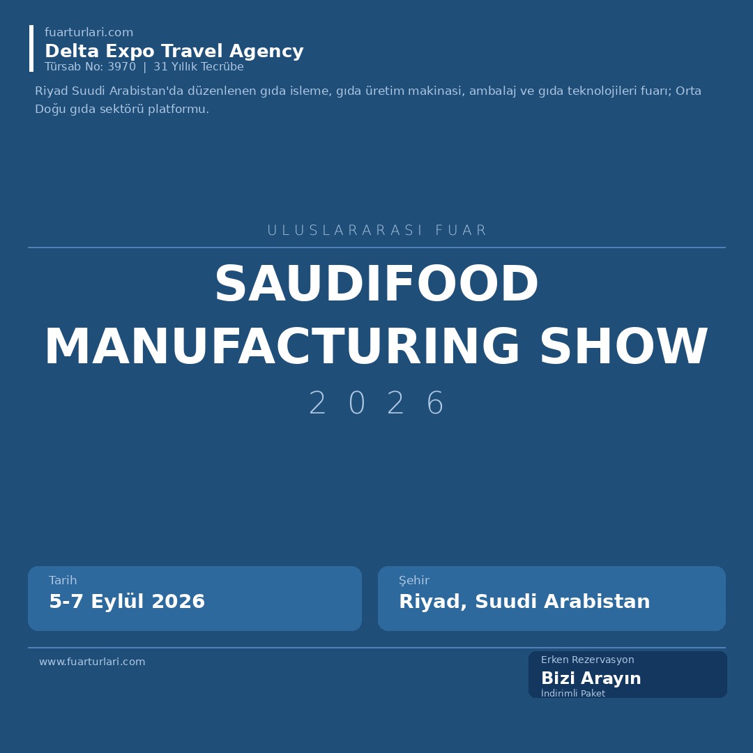 SaudiFood Manufacturing Show 2026 - Fuar Salonu
