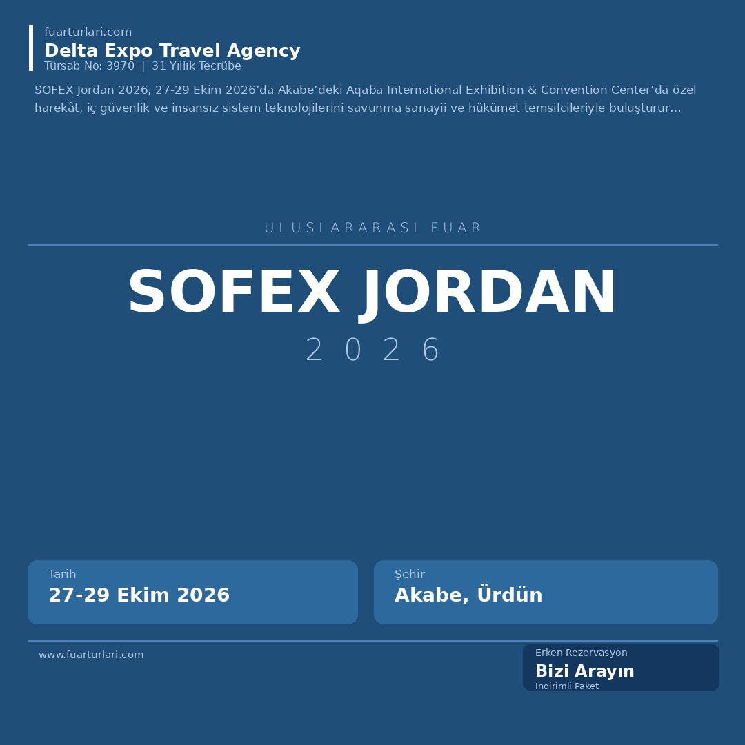 SOFEX Jordan 2026 - Fuar Salonu