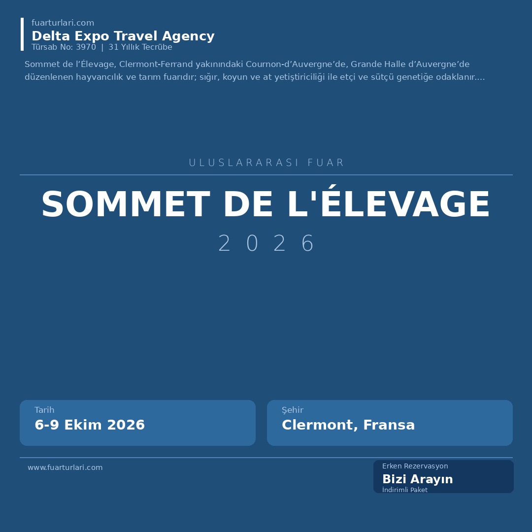 Sommet de l'Élevage 2026 - Fuar Salonu